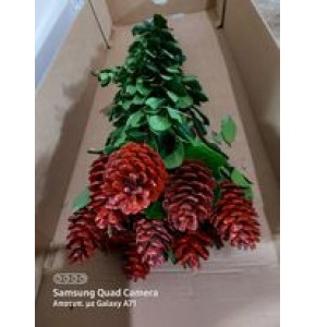 ΚΟΥΚΟΥΝΑΡΙΑ ΒΑΜΜΕΝΑ ΚΟΚΚΙΝΑ ΣΕ ΚΛΑΔΙ TANENZAPFEN ROD CHRISTMAS